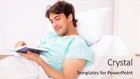  Presentation with practice in hospital - Beautiful theme featuring handsome man staying in hospital backdrop and a  colored foreground