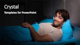  Presentation with insomnia - Audience pleasing slide deck consisting of handsome man suffering from insomni backdrop and a black colored foreground