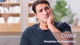  Presentation with facial pain medical man - Theme featuring handsome man suffering from pain background and a tawny brown colored foreground