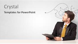  Presentation with abc - Beautiful PPT layouts featuring handsome-man-teaching-abc backdrop and a white colored foreground