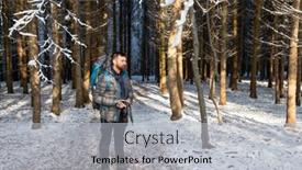  Presentation with social distancing - Audience pleasing slide deck consisting of handsome-man-trekking-in-beautiful backdrop and a light gray colored foreground