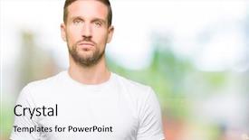  Presentation with simple - PPT theme enhanced with handsome man wearing casual white background and a  colored foreground