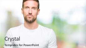  Presentation with simple minimalist white - Presentation with handsome man wearing casual white background and a white colored foreground