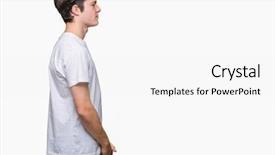  Presentation with natural - Slides having handsome man wearing casual white background and a  colored foreground