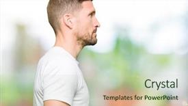  Presentation with natural - Audience pleasing theme consisting of handsome man wearing casual white backdrop and a  colored foreground