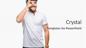  Presentation with cyclist - Amazing slides having handsome man wearing cyclist safety backdrop and a white colored foreground