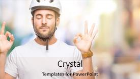  Presentation with triathlon professional cyclist man cycling - Audience pleasing slide deck consisting of handsome man wearing cyclist safety backdrop and a lemonade colored foreground