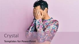  Presentation with depression - Presentation theme with handsome-man-wearing-make-up background and a  colored foreground