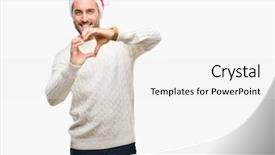  Presentation with heart love - Slide deck featuring handsome man wearing santa claus background and a white colored foreground