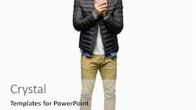  Presentation with arthritis - Colorful presentation theme enhanced with handsome-man-wearing-winter-coat backdrop and a white colored foreground