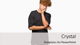  Presentation with black man - Slides enhanced with handsome man with afro hair background and a  colored foreground