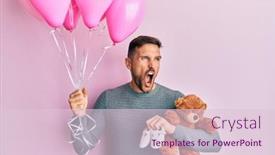  Presentation with anger baby - Cool new slide deck with handsome-man-with-beard-expecting backdrop and a lemonade colored foreground