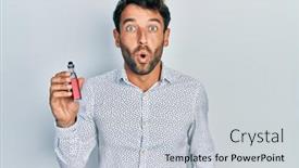  Presentation with beard - Theme featuring handsome-man-with-beard-football background and a light gray colored foreground