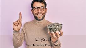  Presentation with pumpkin seeds - PPT layouts having handsome-man-with-beard-football background and a coral colored foreground