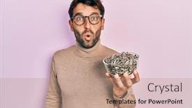  Presentation with pumpkin seeds - Presentation theme enhanced with handsome-man-with-beard-football background and a coral colored foreground