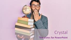  Presentation with geography - PPT theme with handsome-man-with-beard-geography background and a lemonade colored foreground