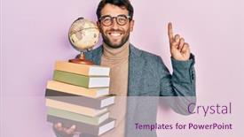  Presentation with geography - Presentation theme with handsome-man-with-beard-geography background and a lemonade colored foreground