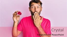  Presentation with geode - Beautiful slides featuring handsome-man-with-beard-holding backdrop and a red colored foreground