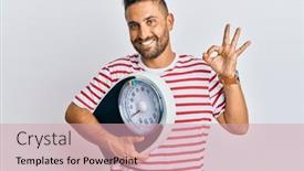  Presentation with weight loss - Amazing presentation having handsome-man-with-beard-holding backdrop and a soft green colored foreground