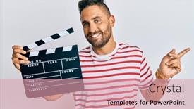  Presentation with video - Slide deck consisting of handsome-man-with-beard-holding background and a coral colored foreground