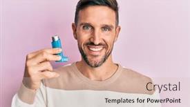  Presentation with beard - Colorful slide set enhanced with handsome-man-with-beard-holding backdrop and a soft green colored foreground