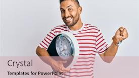  Presentation with weight loss - Slides with handsome-man-with-beard-holding background and a soft green colored foreground