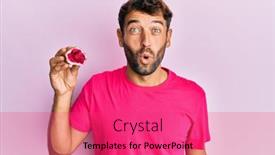  Presentation with geode - PPT layouts enhanced with handsome-man-with-beard-holding background and a red colored foreground
