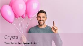  Presentation with pink - Amazing theme having handsome-man-with-beard-holding backdrop and a lemonade colored foreground