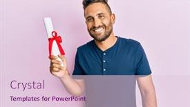  Presentation with beard - Colorful presentation theme enhanced with handsome-man-with-beard-holding backdrop and a lemonade colored foreground