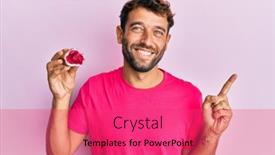  Presentation with geode - Slide set consisting of handsome-man-with-beard-holding background and a red colored foreground