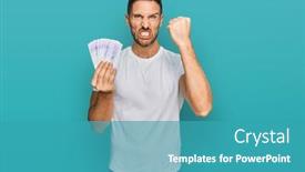  Presentation with man lust - Amazing presentation design having handsome-man-with-beard-holding backdrop and a teal colored foreground