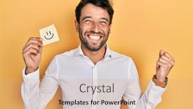  Presentation with beard - PPT layouts having handsome-man-with-beard-holding background and a coral colored foreground