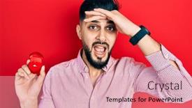 Presentation with engagement - Slide deck featuring handsome-man-with-beard-holding background and a coral colored foreground