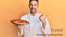  Presentation with professional - PPT theme enhanced with handsome-man-with-beard-professional background and a yellow colored foreground