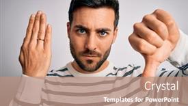  Presentation with beard - Cool new PPT theme with handsome-man-with-beard-showing backdrop and a coral colored foreground