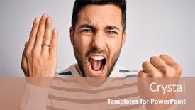  Presentation with beard - Presentation theme enhanced with handsome-man-with-beard-showing background and a coral colored foreground