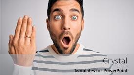  Presentation with face expression recognition - Beautiful presentation design featuring handsome-man-with-beard-showing backdrop and a light gray colored foreground