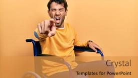  Presentation with beard - Audience pleasing PPT layouts consisting of handsome-man-with-beard-sitting backdrop and a gold colored foreground