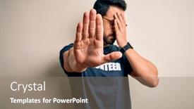  Presentation with beard - PPT layouts having handsome-man-with-beard-wearing background and a coral colored foreground