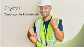  Presentation with mining safety - PPT layouts featuring handsome-man-with-beard-wearing background and a lemonade colored foreground