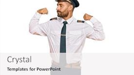  Presentation with airplane pilot - Theme with handsome-man-with-beard-wearing background and a white colored foreground