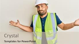  Presentation with beard - Slide deck featuring handsome-man-with-beard-wearing background and a soft green colored foreground