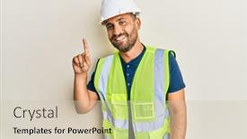  Presentation with beard - Cool new PPT theme with handsome-man-with-beard-wearing backdrop and a soft green colored foreground