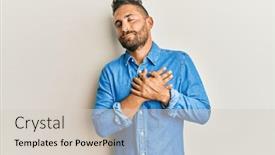  Presentation with beard - Amazing PPT theme having handsome-man-with-beard-wearing backdrop and a lemonade colored foreground