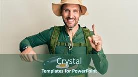  Presentation with explorer - PPT layouts having handsome-man-with-beard-wearing background and a ocean colored foreground