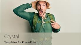  Presentation with explorer - Cool new PPT layouts with handsome-man-with-beard-wearing backdrop and a light gray colored foreground