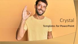  Presentation with beard - Amazing presentation theme having handsome-man-with-beard-wearing backdrop and a yellow colored foreground