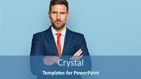  Presentation with beard - Colorful presentation design enhanced with handsome-man-with-beard-wearing backdrop and a ocean colored foreground