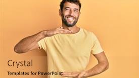 Presentation with beard - Amazing presentation theme having handsome-man-with-beard-wearing backdrop and a yellow colored foreground