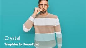  Presentation with lips mouth - Cool new slides with handsome-man-with-beard-wearing backdrop and a teal colored foreground